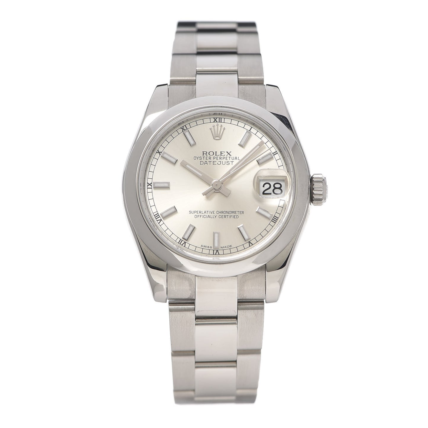 Stainless Steel 31mm Oyster Perpetual Datejust Watch Silver 178240