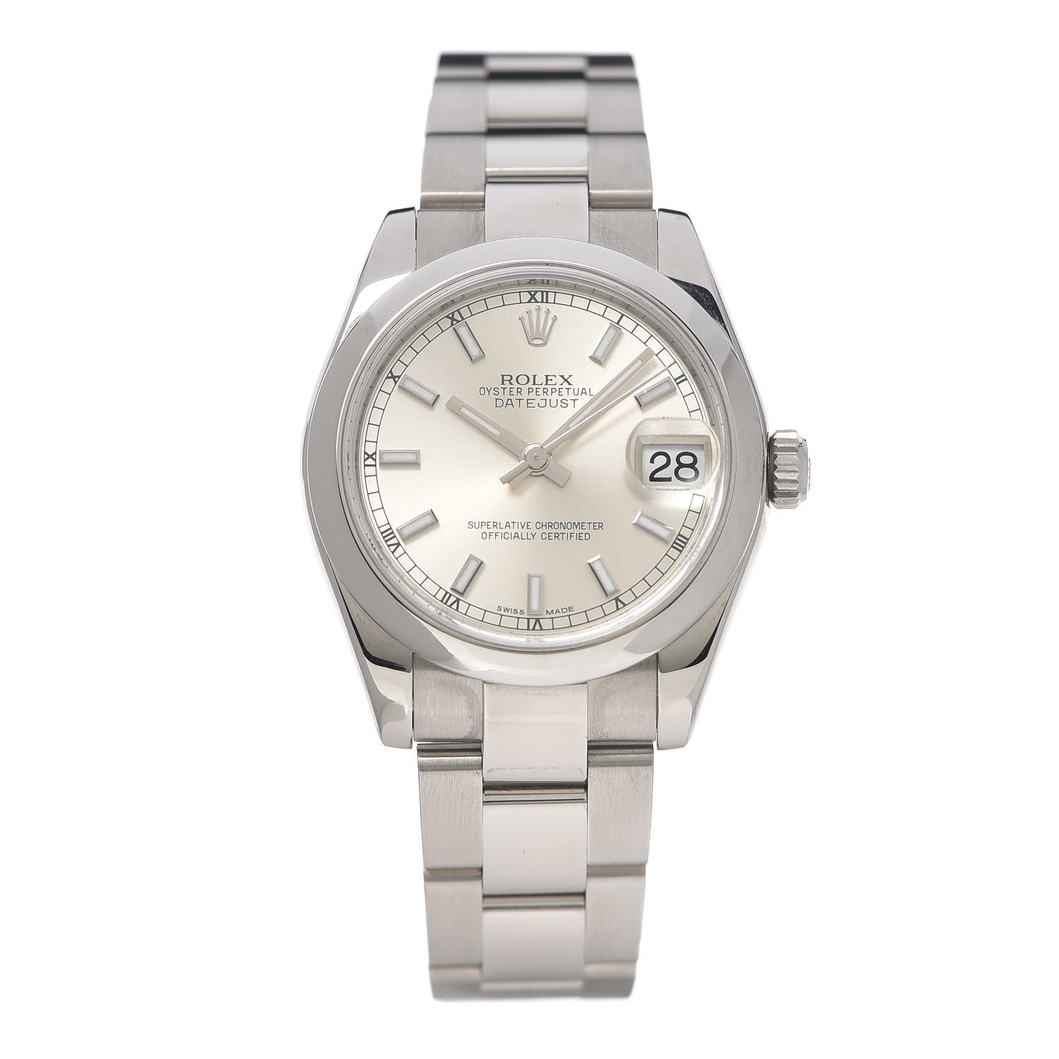 Rolex Stainless Steel 31mm Oyster Perpetual Datejust Watch Silver 178240 1 of 9