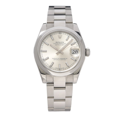 Rolex Stainless Steel 31mm Oyster Perpetual Datejust Watch Silver 178240 1 of 9