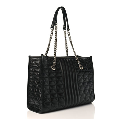 Gucci Calfskin Matelasse Aria Medium GG Marmont Shoulder Tote Black 3 of 11
