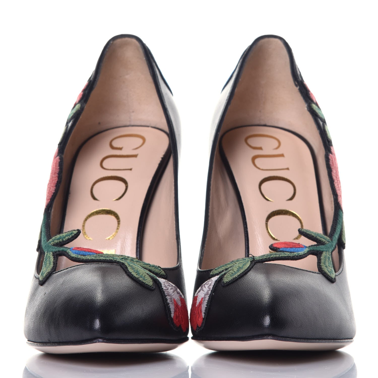 Gucci Calfskin Ophelia High Heel Pumps 37.5 Black 2 of 9