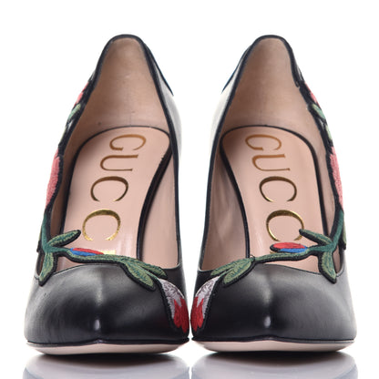 Gucci Calfskin Ophelia High Heel Pumps 37.5 Black 2 of 9