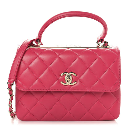 Chanel Lambskin Quilted Small Trendy CC Flap Dual Handle Bag Dark Pink 1 of 11