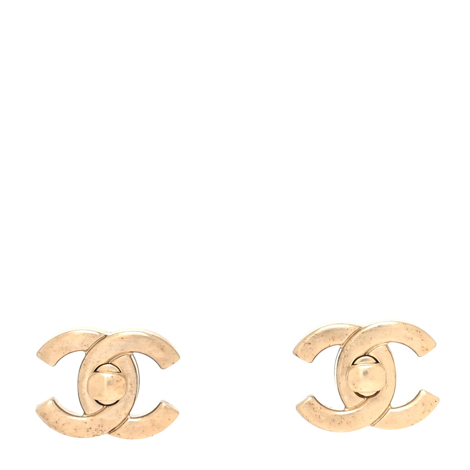 Chanel Metal CC Turnlock Interchangeable Earrings Gold 1 of 6