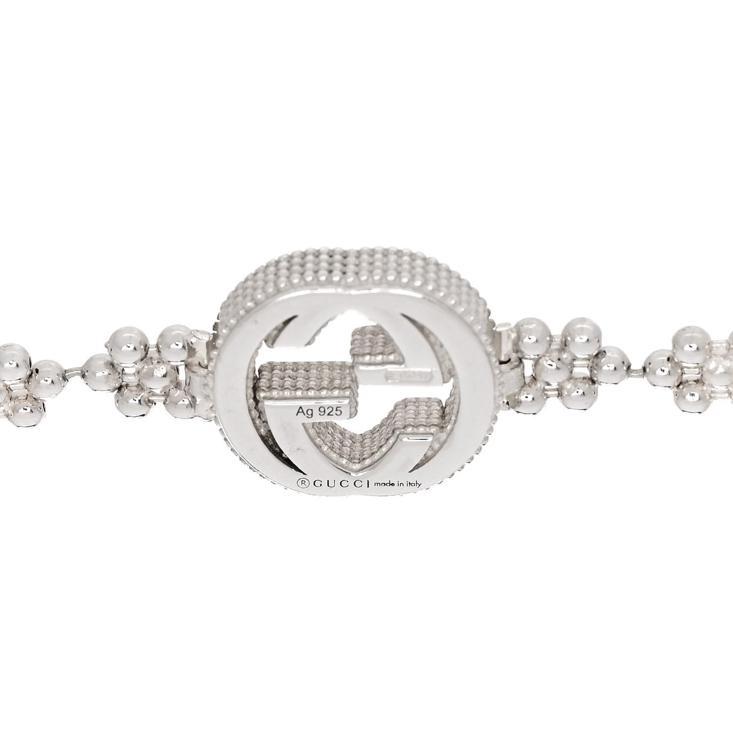 Gucci Sterling Silver Interlocking GG Beaded Flower Bracelet 3 of 3