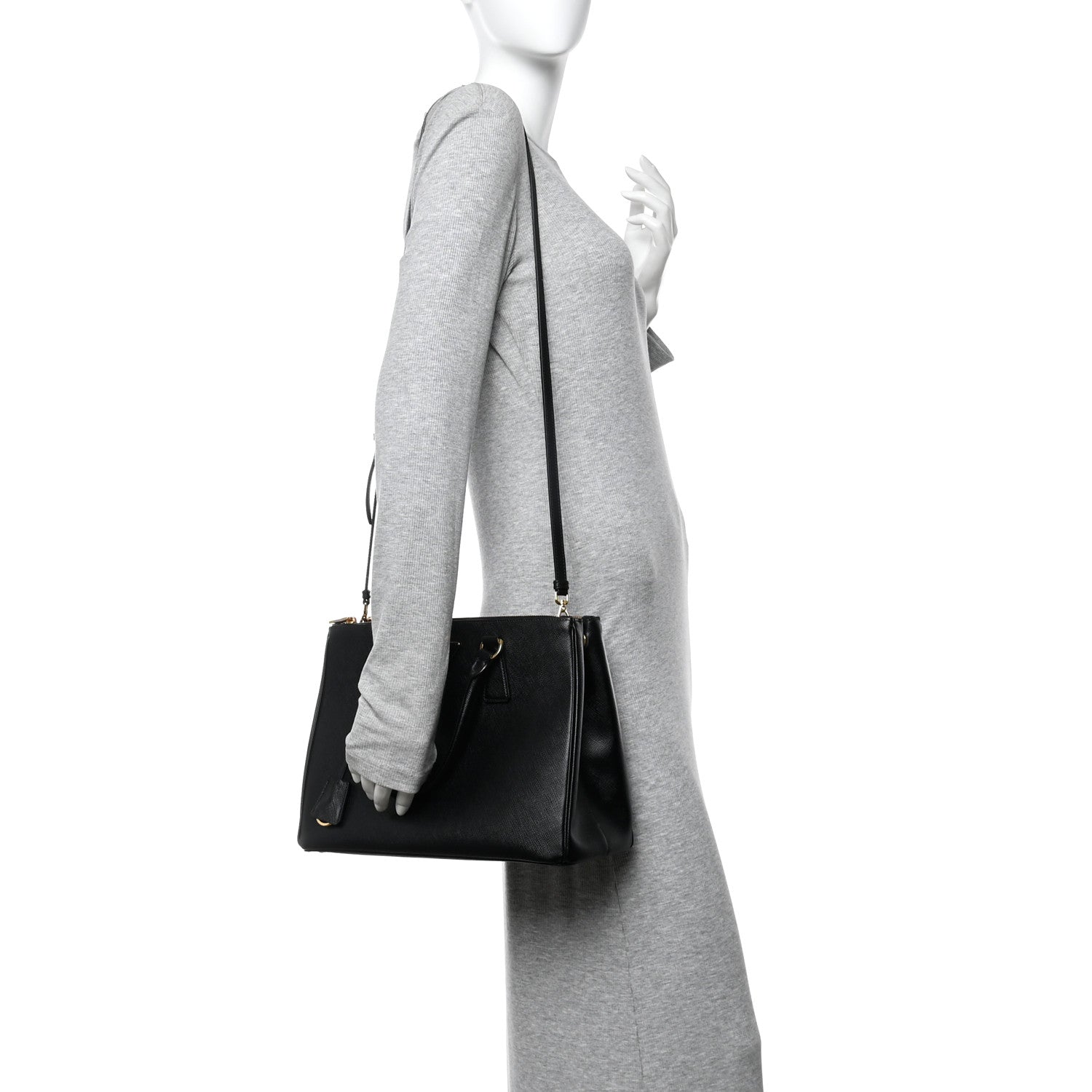Prada Saffiano Lux Large Galleria Double Zip Tote Black 3 of 21