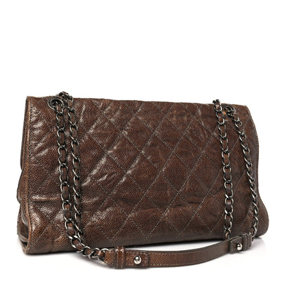 Chanel Crumpled Grained Calfskin Jumbo CC Crave Flap Brown 3 of 10