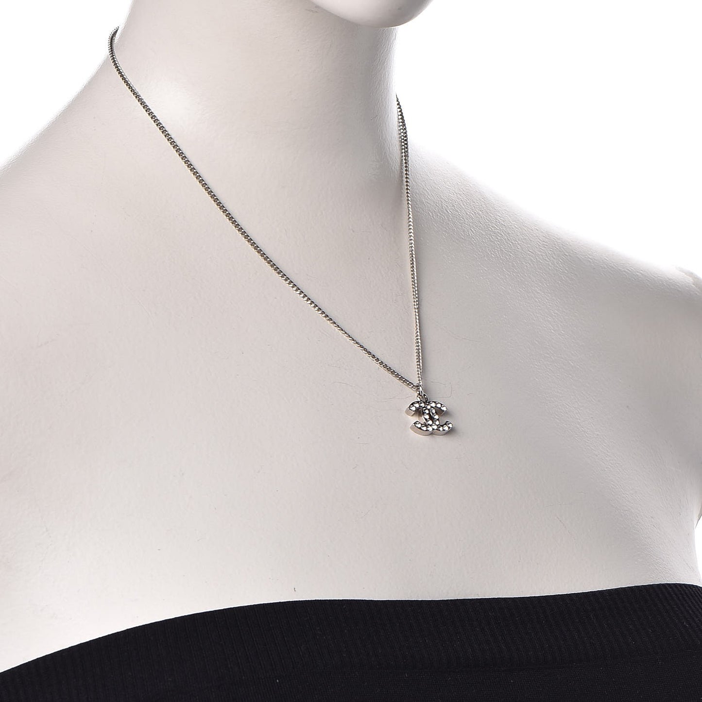 Crystal Timeless CC Necklace Silver