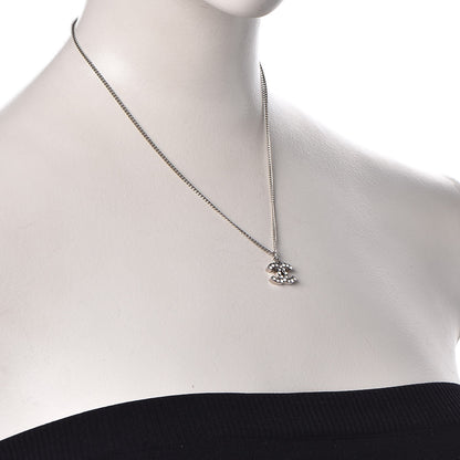 Chanel Crystal Timeless CC Necklace Silver 2 of 5