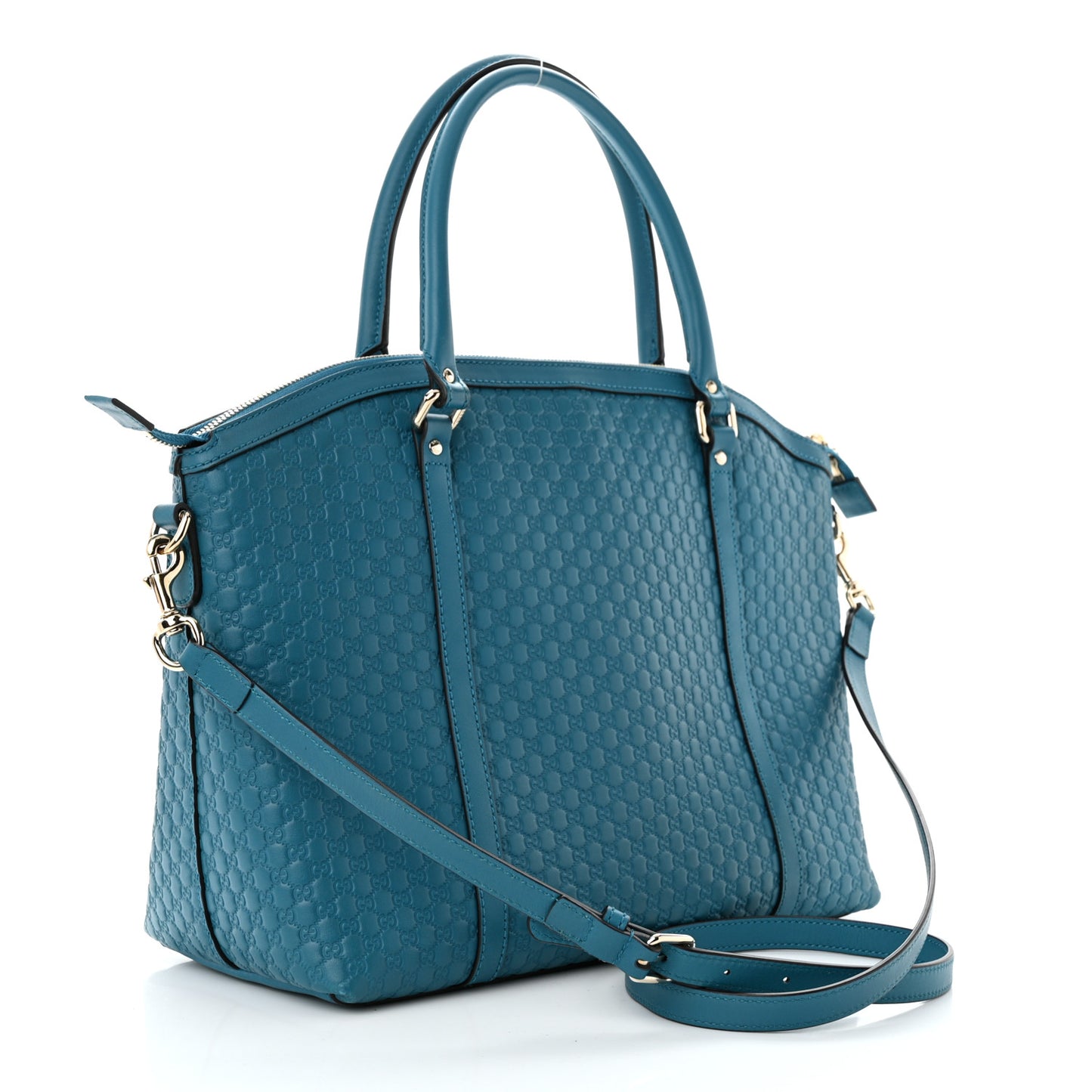 Soft Microguccissima Dome Satchel Deep Cobalt