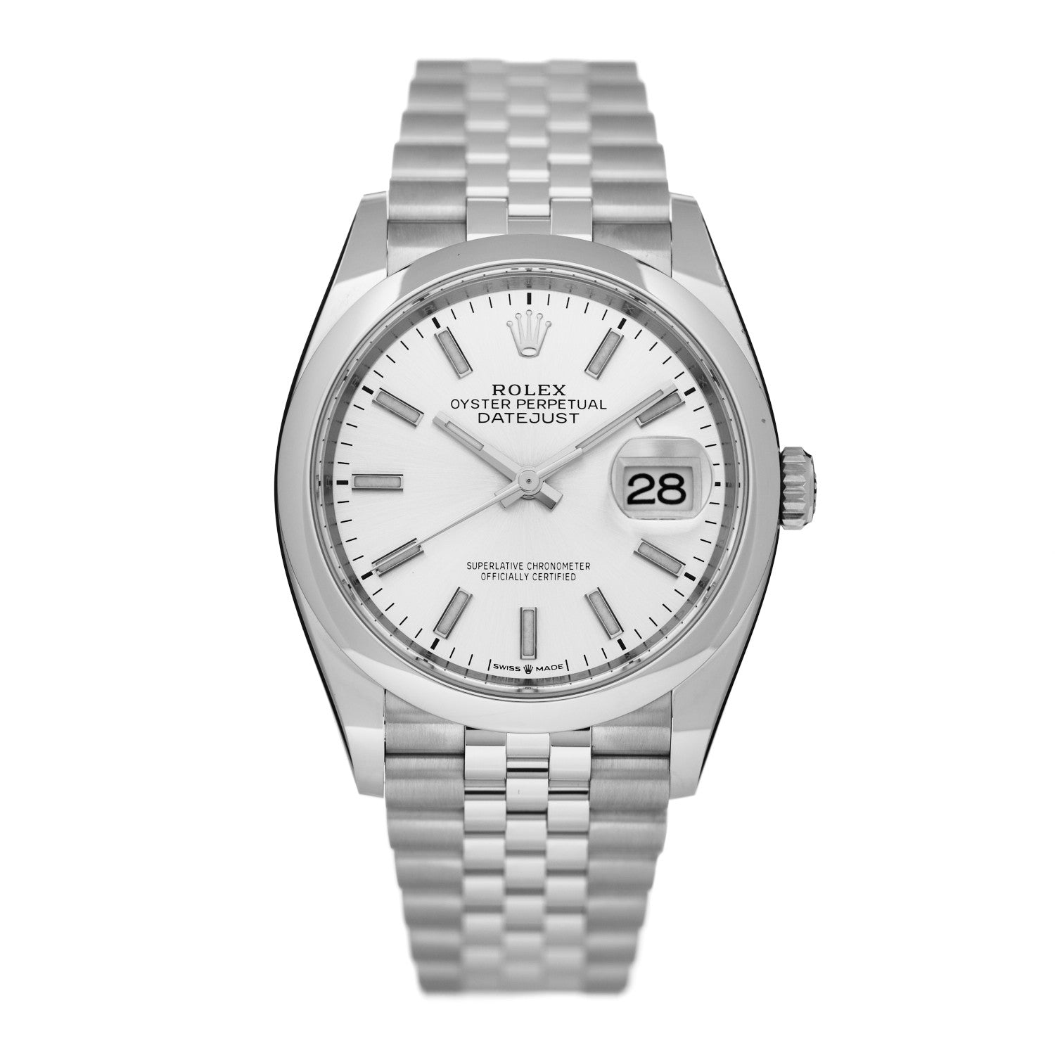 Rolex Stainless Steel 36mm Oyster Perpetual Datejust Watch Silver 126200 1 of 5
