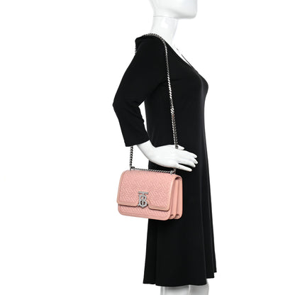 Burberry Calfskin Monogram Embossed Small TB Chain Bag Blush Pink 2 of 16
