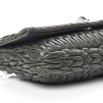 Miu Miu Nappa Matelasse Crystal Flap Clutch Dark Green 8 of 9