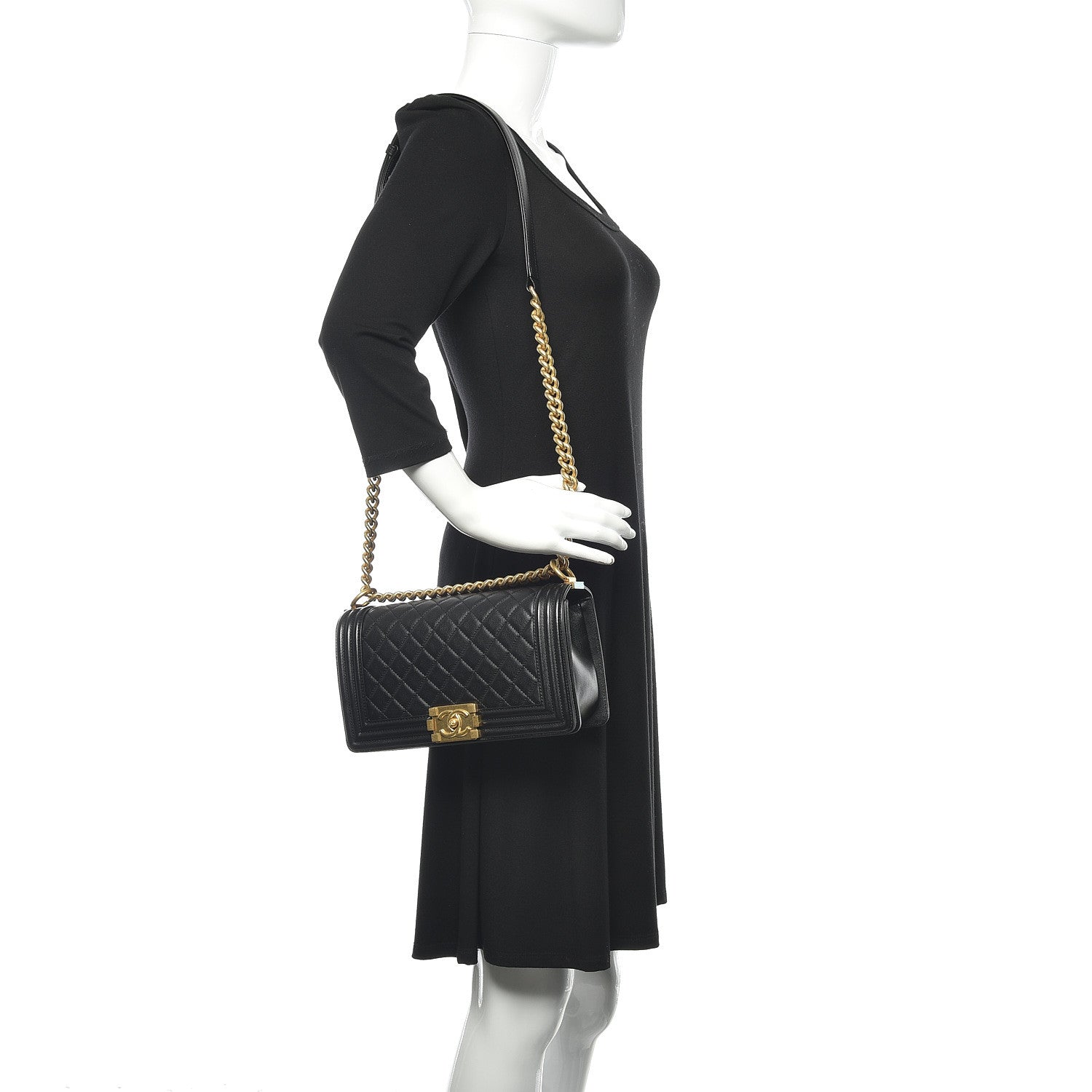 Chanel Calfskin Quilted Medium Boy Flap Black 2 of 12