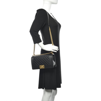 Chanel Calfskin Quilted Medium Boy Flap Black 2 of 12