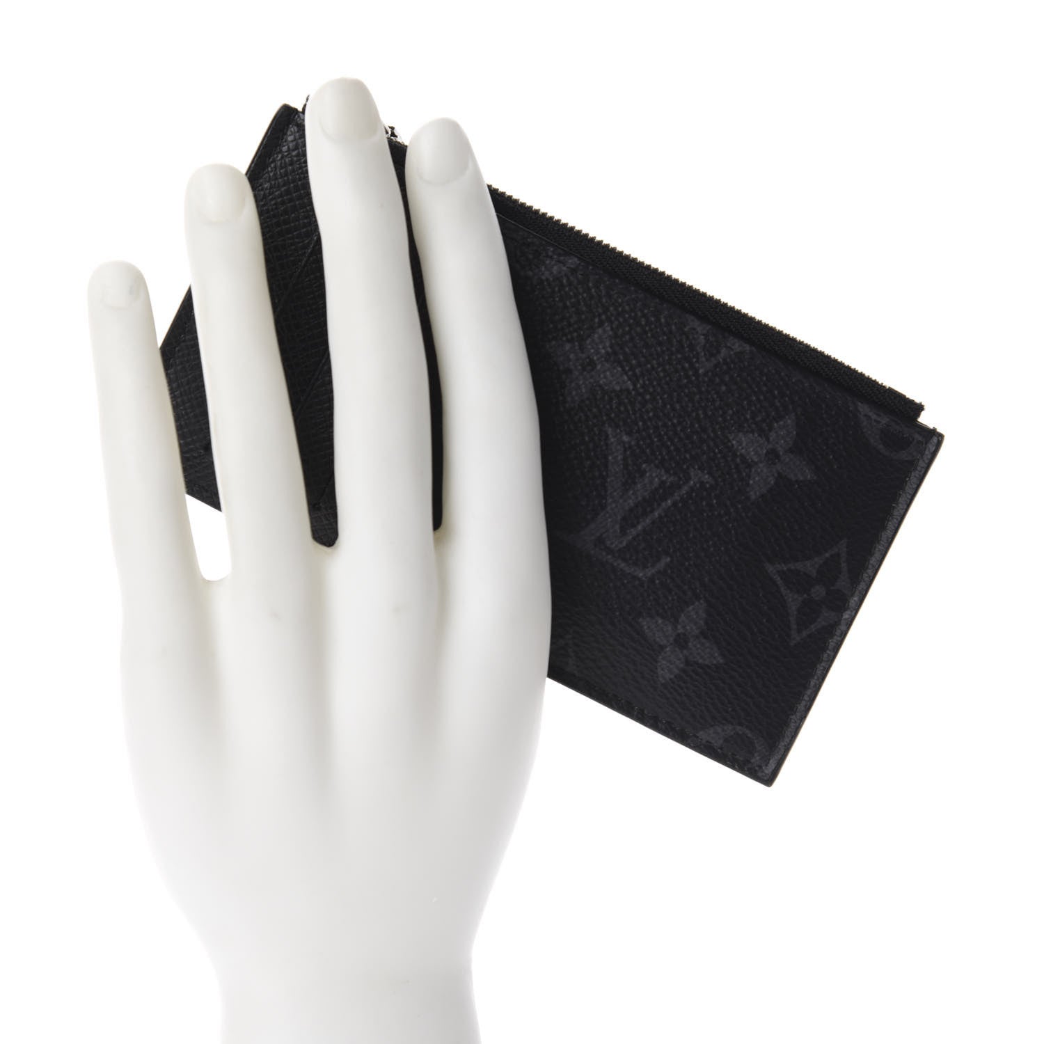 Louis Vuitton Monogram Eclipse Taiga Coin Card Holder 2 of 8