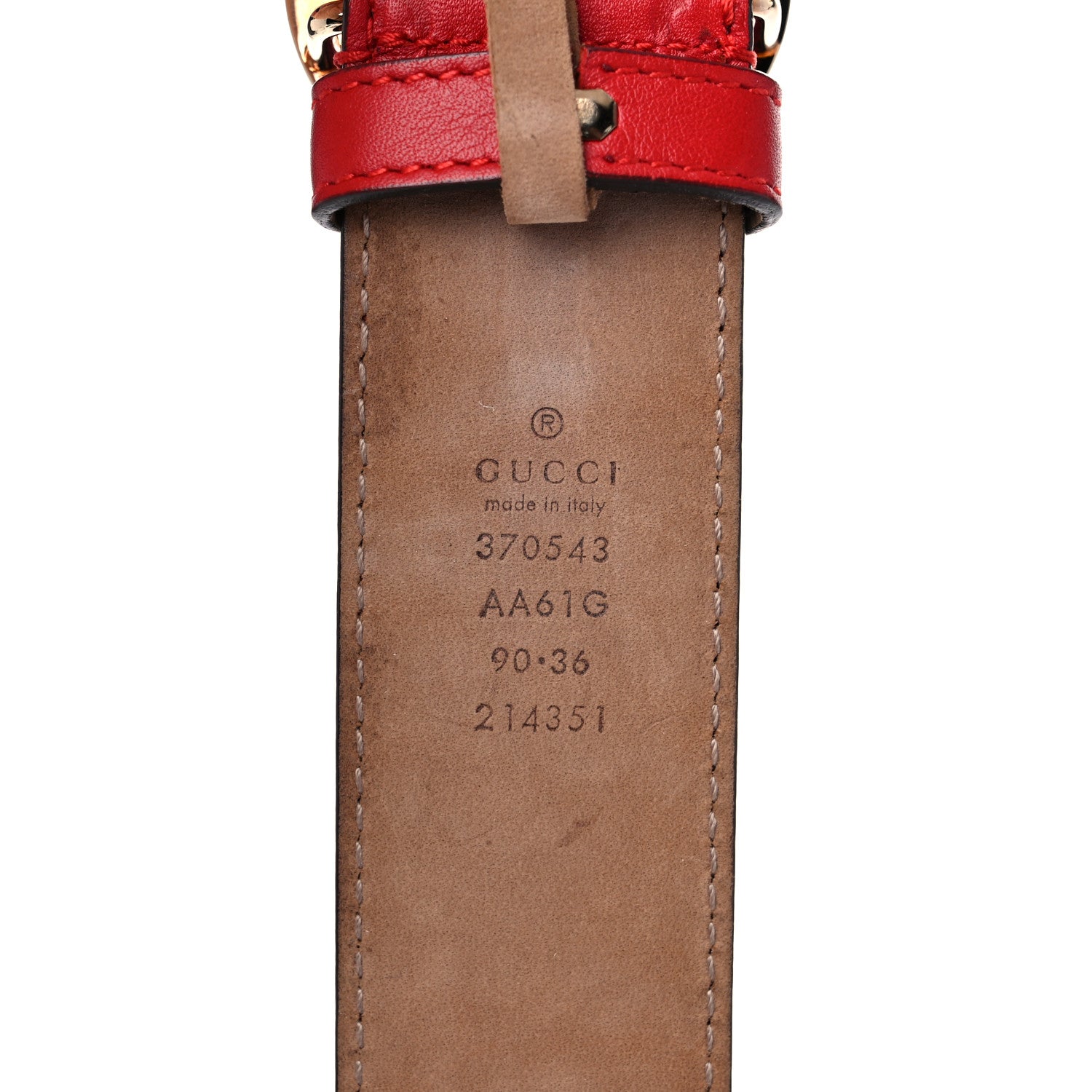 Gucci Guccissima Signature Interlocking G 37mm Belt 90 36 Rosso 3 of 8