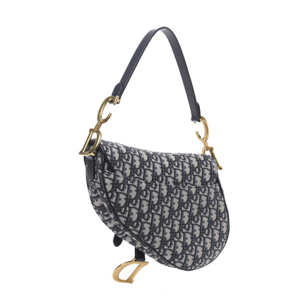 Christian Dior Oblique Saddle Bag Blue 3 of 11