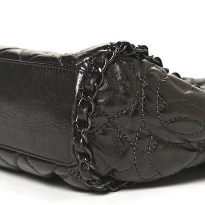 Chanel Metallic Calfskin Quilted Medium Chain Me Hobo Dark Grey 10 of 11
