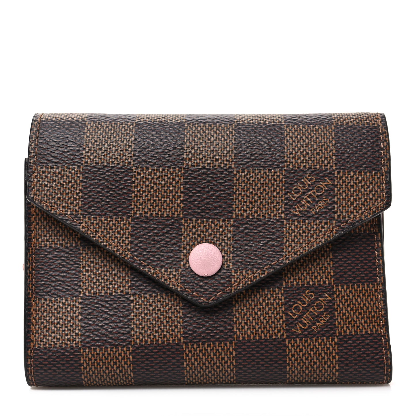 Damier Ebene Victorine Wallet Rose Ballerine