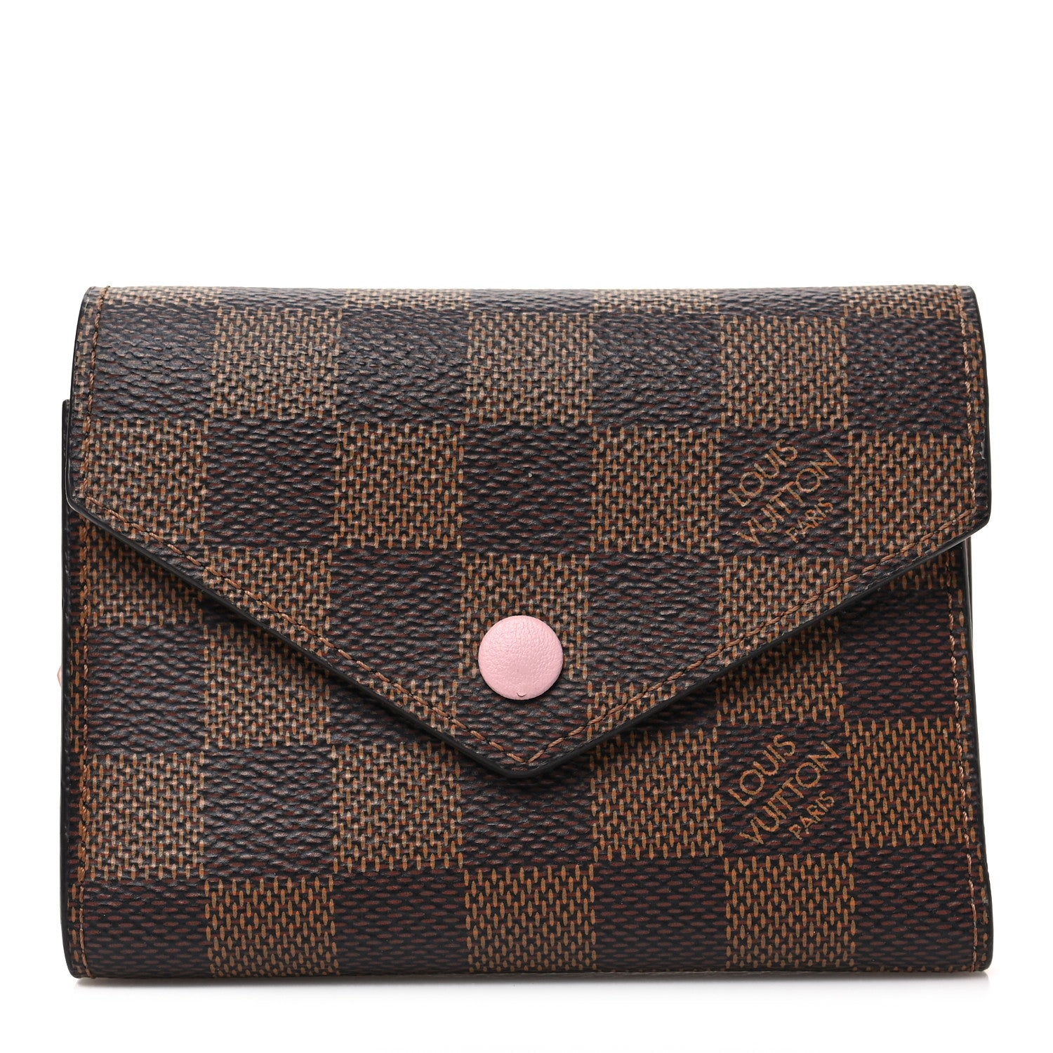 Louis Vuitton Damier Ebene Victorine Wallet Rose Ballerine 1 of 6