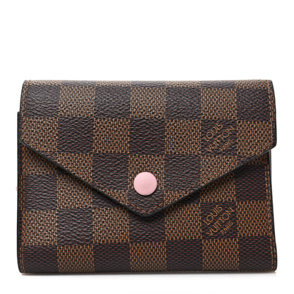 Louis Vuitton Damier Ebene Victorine Wallet Rose Ballerine 1 of 6