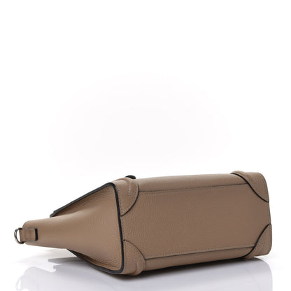 Celine Drummed Calfskin Nano Luggage Dune 3 of 4