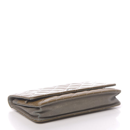 Chanel Patent Quilted Wallet On Chain WOC Brown 4 of 13
