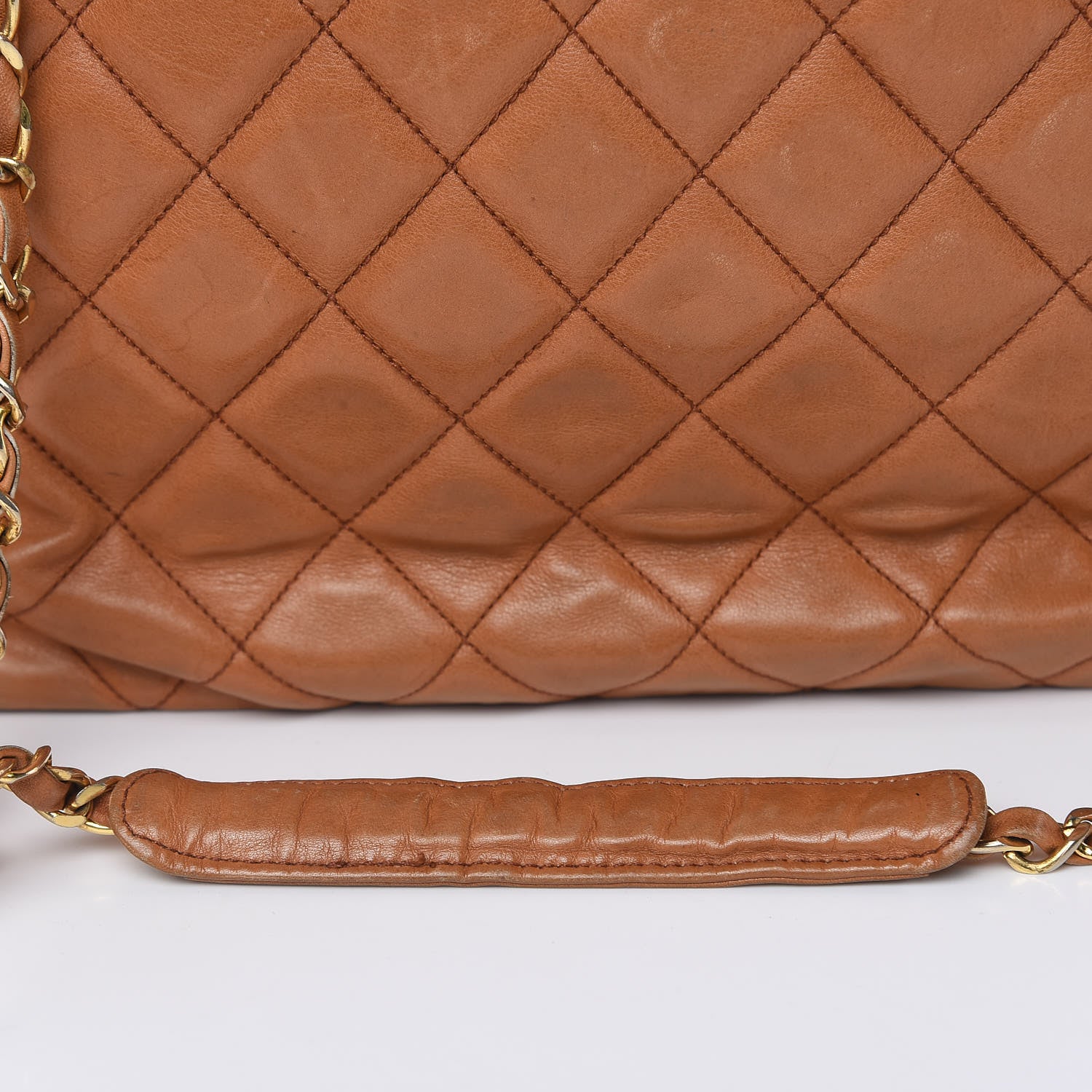 Chanel Lambskin Quilted Shopping Tote Brown 18 of 26
