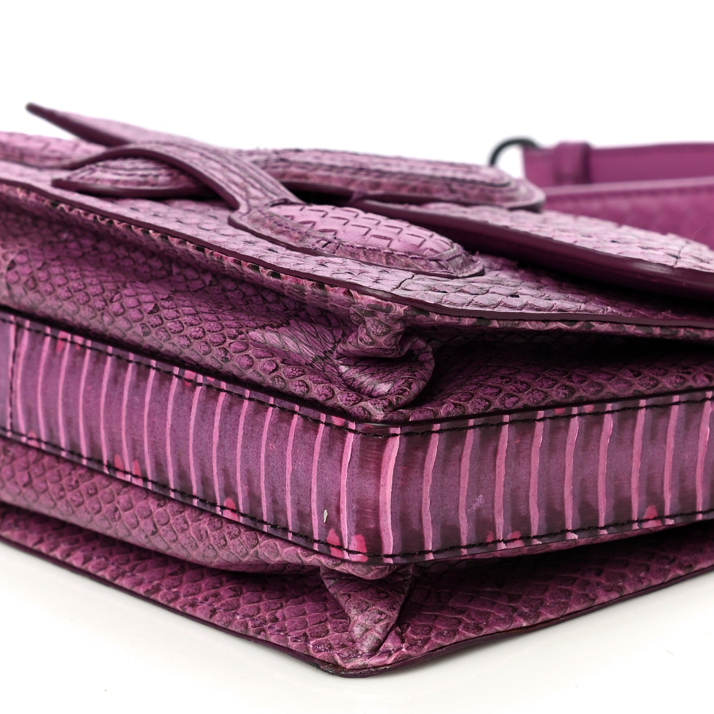 Python Nappa Intrecciato Rialto Shoulder Bag Purple