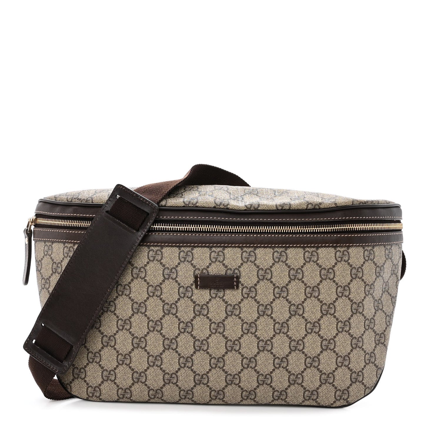 GG Supreme Monogram Belt Bag Dark Brown