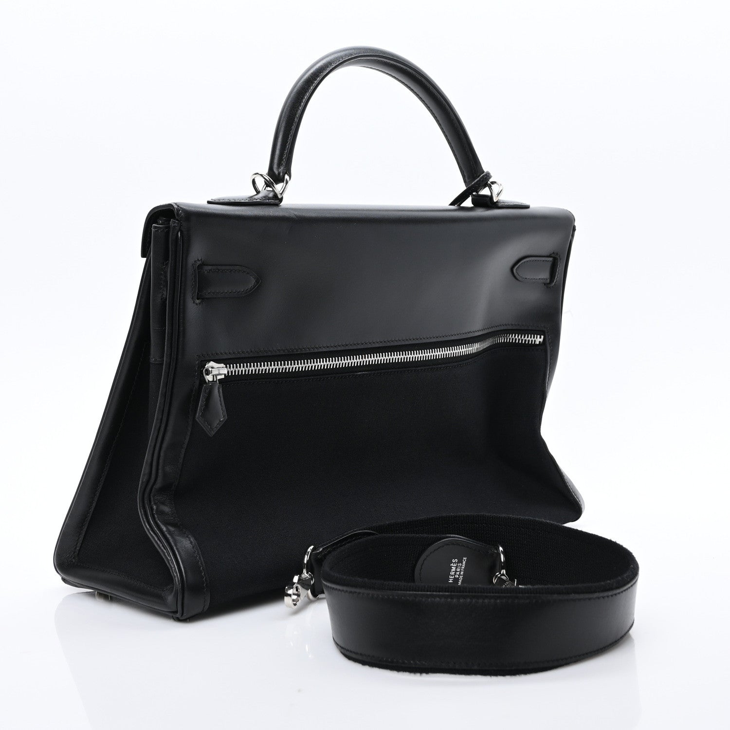 Hermes Box Toile Lakis Kelly 35 Black 3 of 10