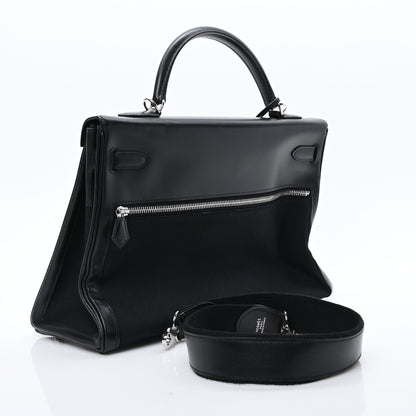 Hermes Box Toile Lakis Kelly 35 Black 3 of 10