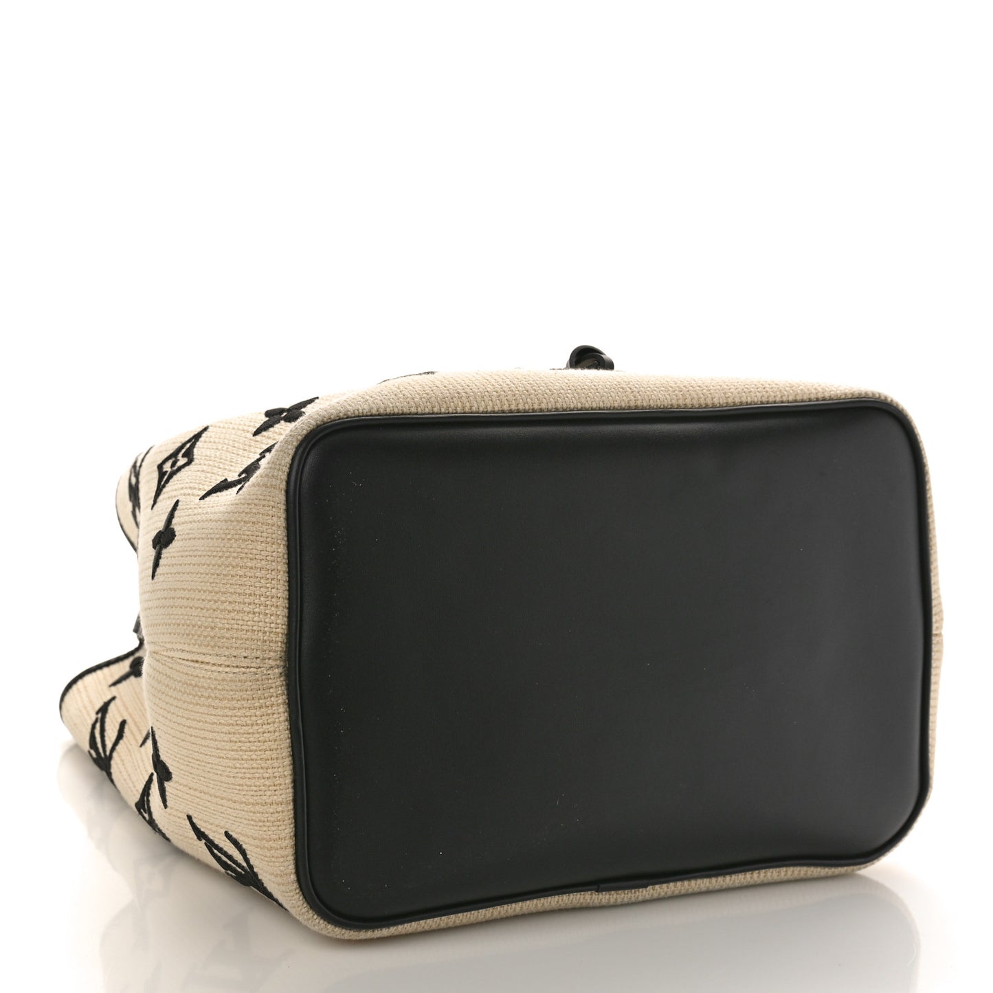 Cotton Monogram Embroidered Neonoe MM Beige Black