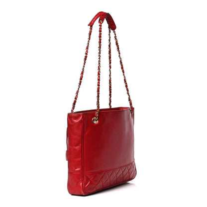 Chanel Lambskin Quilted Shoulder Bag Red 2 of 6