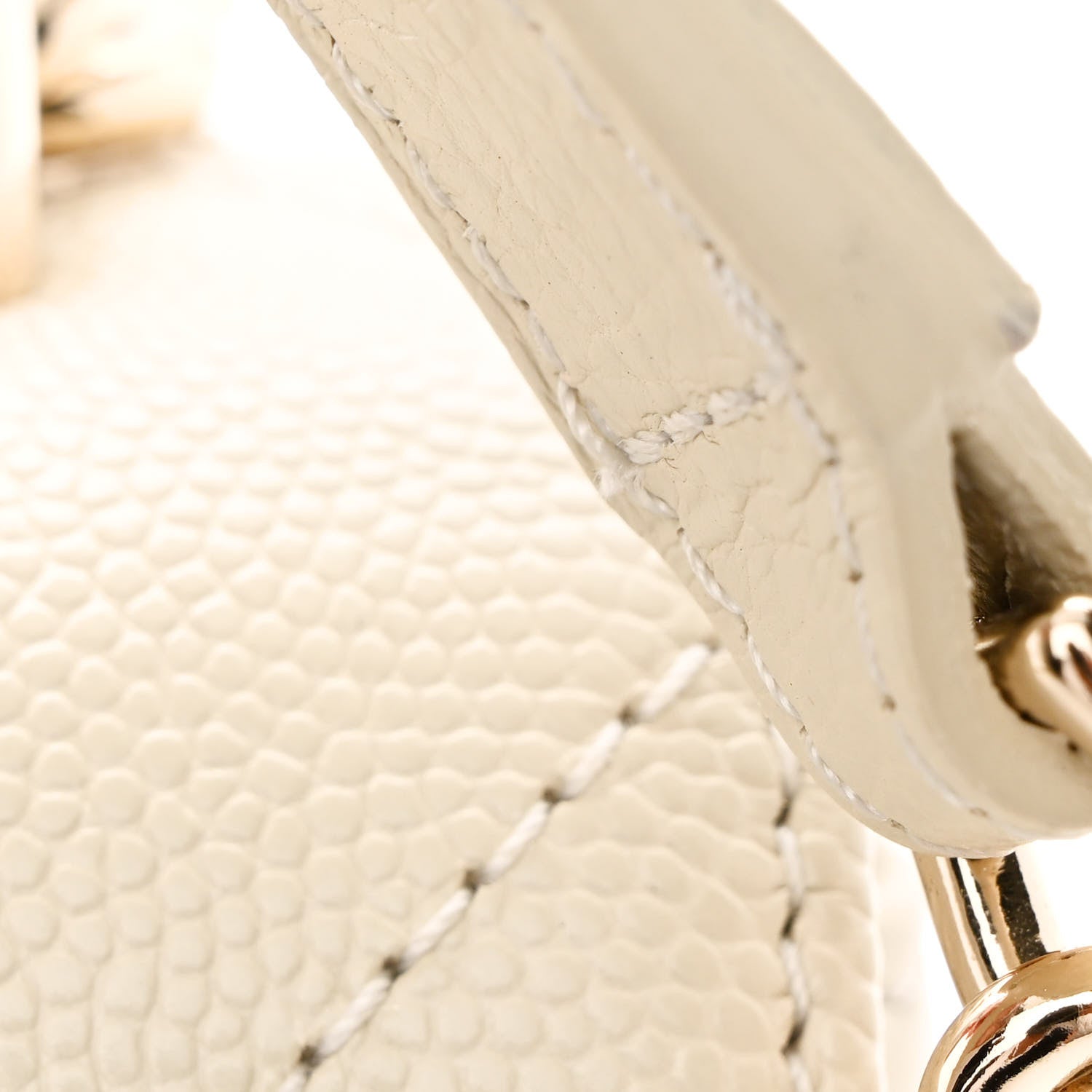 Chanel Caviar Quilted Mini Studded Flap White 12 of 13