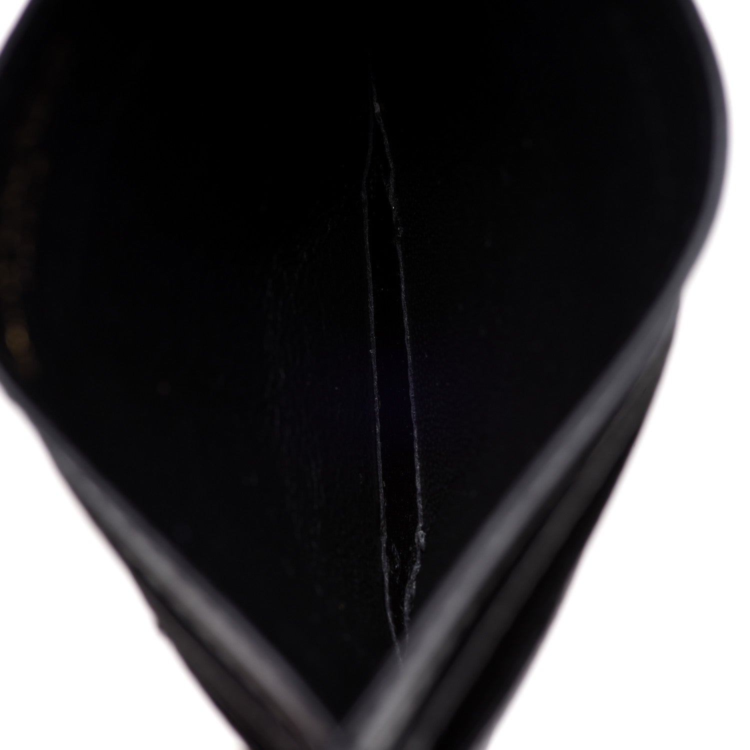 Saint Laurent Grain De Poudre Matelasse Chevron Monogram Credit Card Case Black 5 of 8