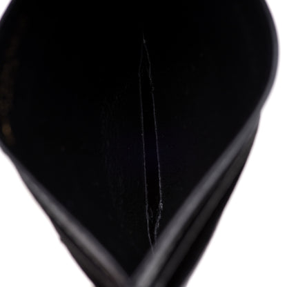 Saint Laurent Grain De Poudre Matelasse Chevron Monogram Credit Card Case Black 5 of 8