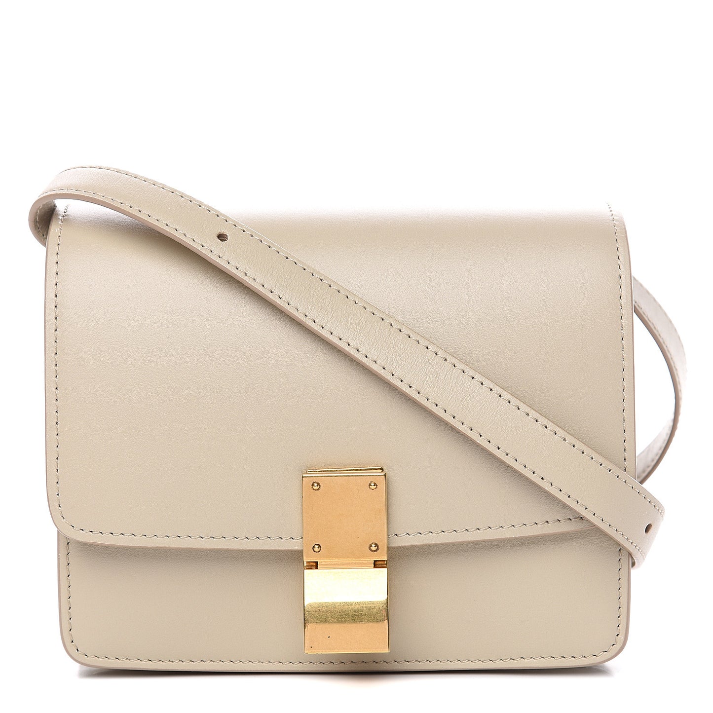 Smooth Calfskin Small Classic Box Flap Bag Ivory