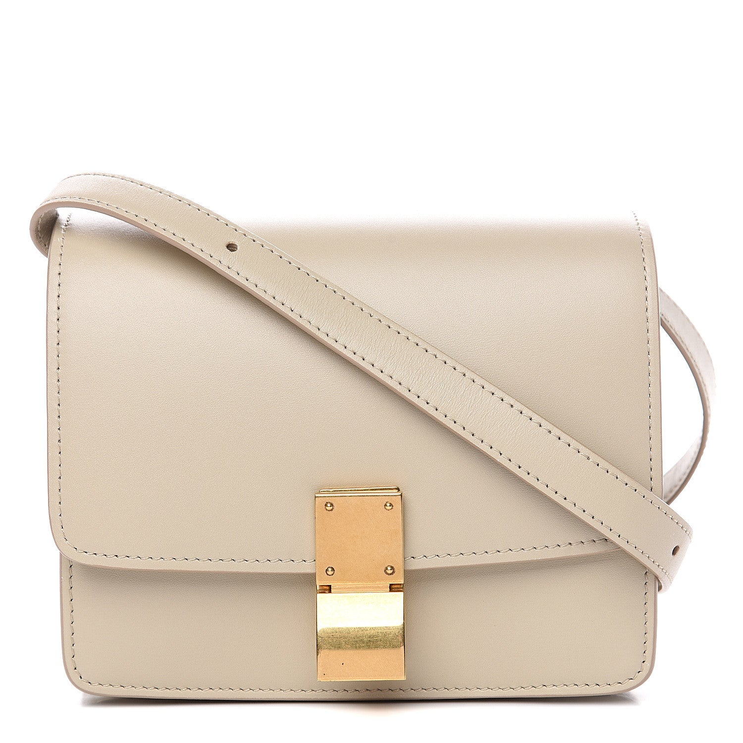 Celine Smooth Calfskin Small Classic Box Flap Bag Ivory 1 of 9