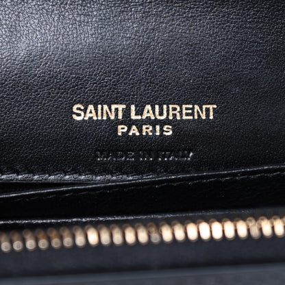 Saint Laurent Smooth Calfskin Monogram Palm Tree Kate Belt Bag Black 8 of 10