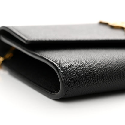Saint Laurent Grain de Poudre Uptown Chain Wallet Black 9 of 11
