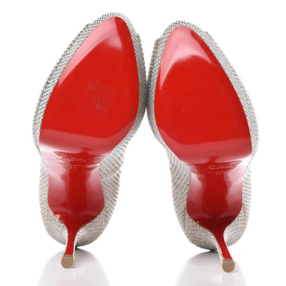 Christian Louboutin Glitter Diams Fetish Peep 140 Pumps 41 Colombe 7 of 8