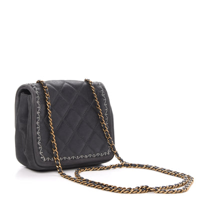 Chanel Iridescent Calfskin Stitch Mini Square Flap Grey 3 of 11