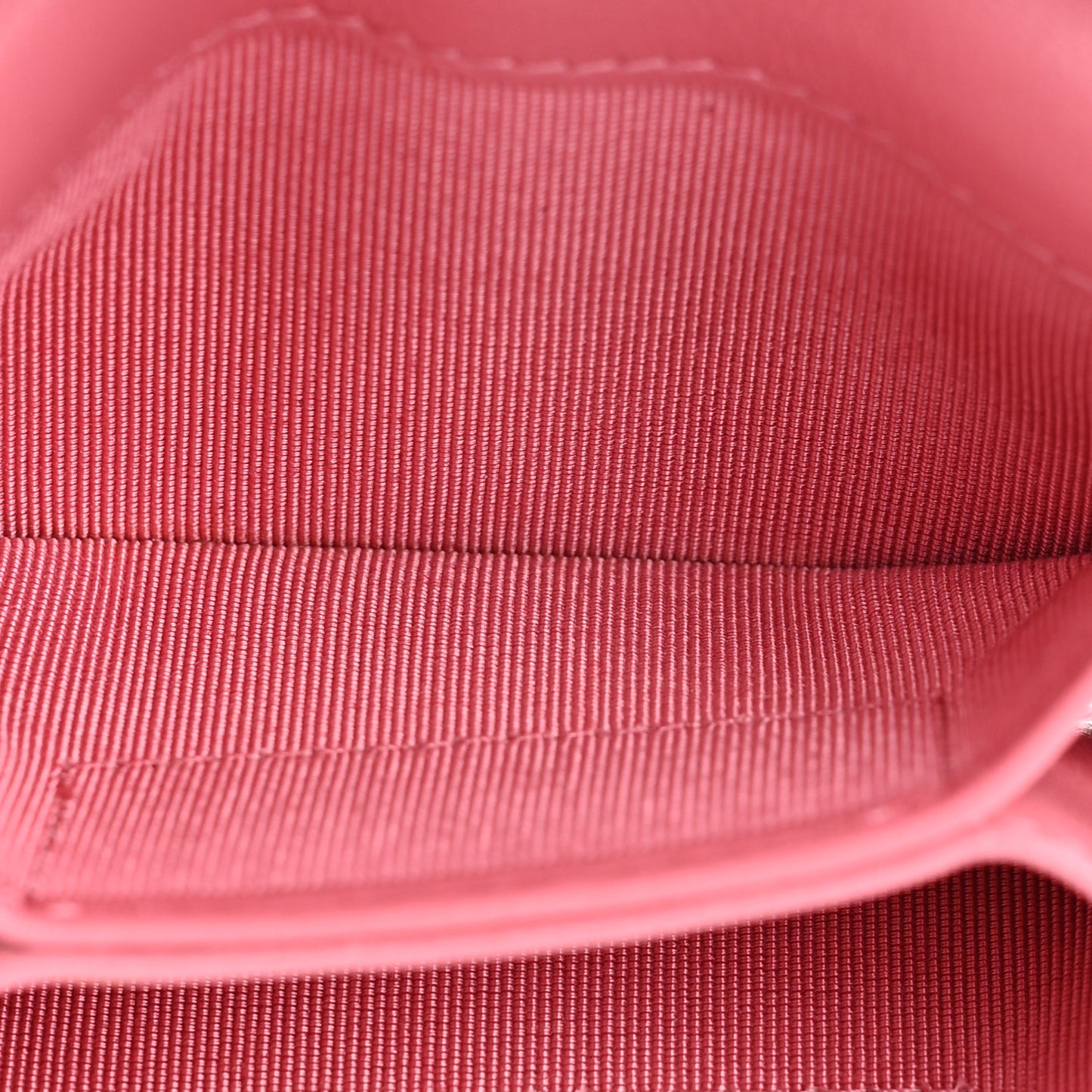 Lambskin Quilted Flap Card Holder On Chain Pink