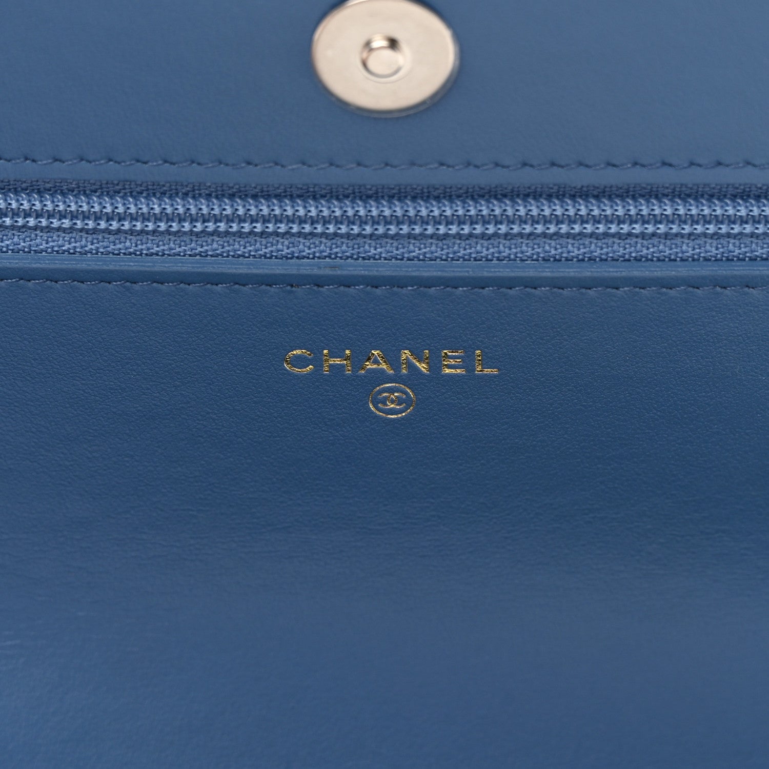 Chanel Denim Quilted Chanel 19 Wallet On Chain WOC Blue 6 of 17