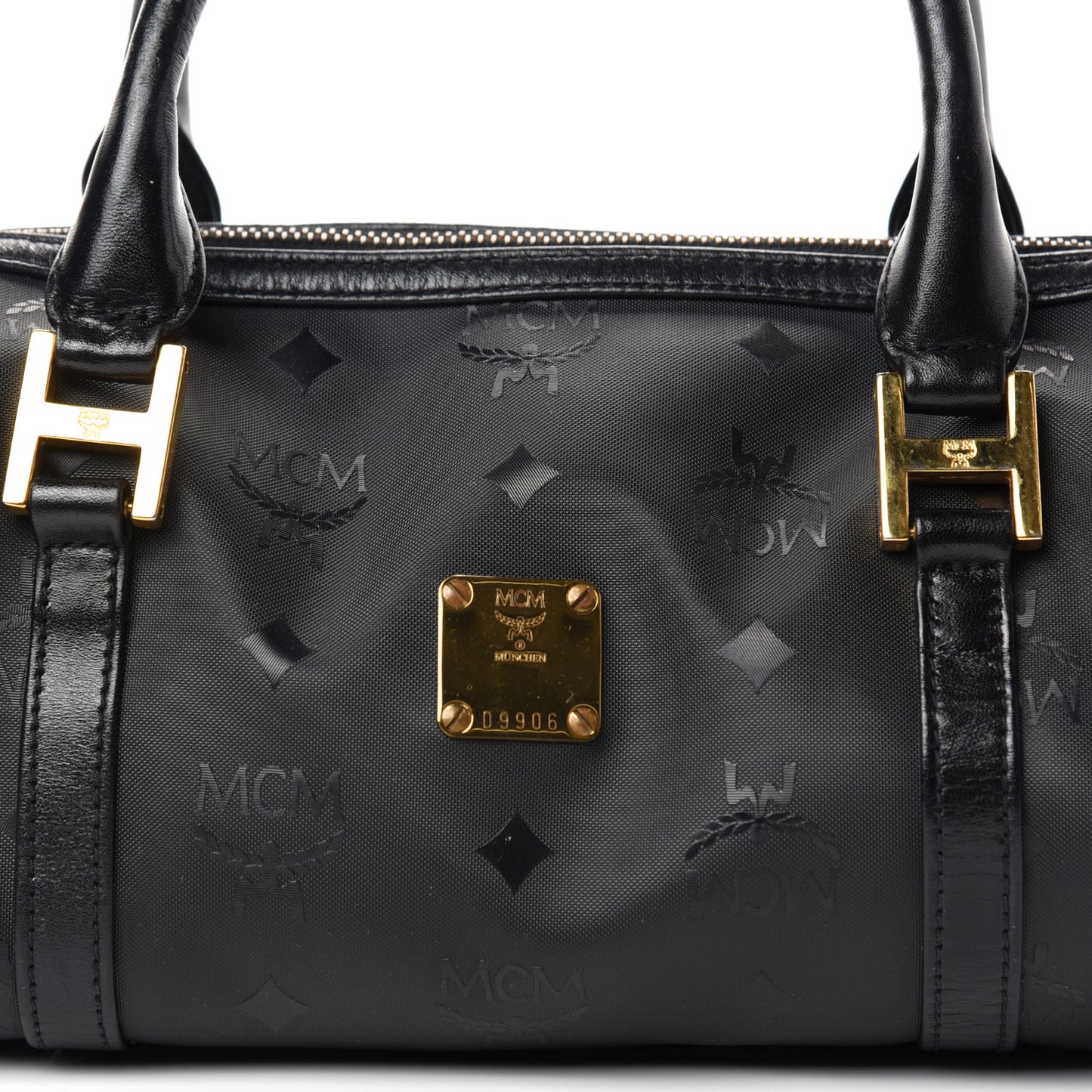 Nylon Monogram Barrel Crossbody Bag Black