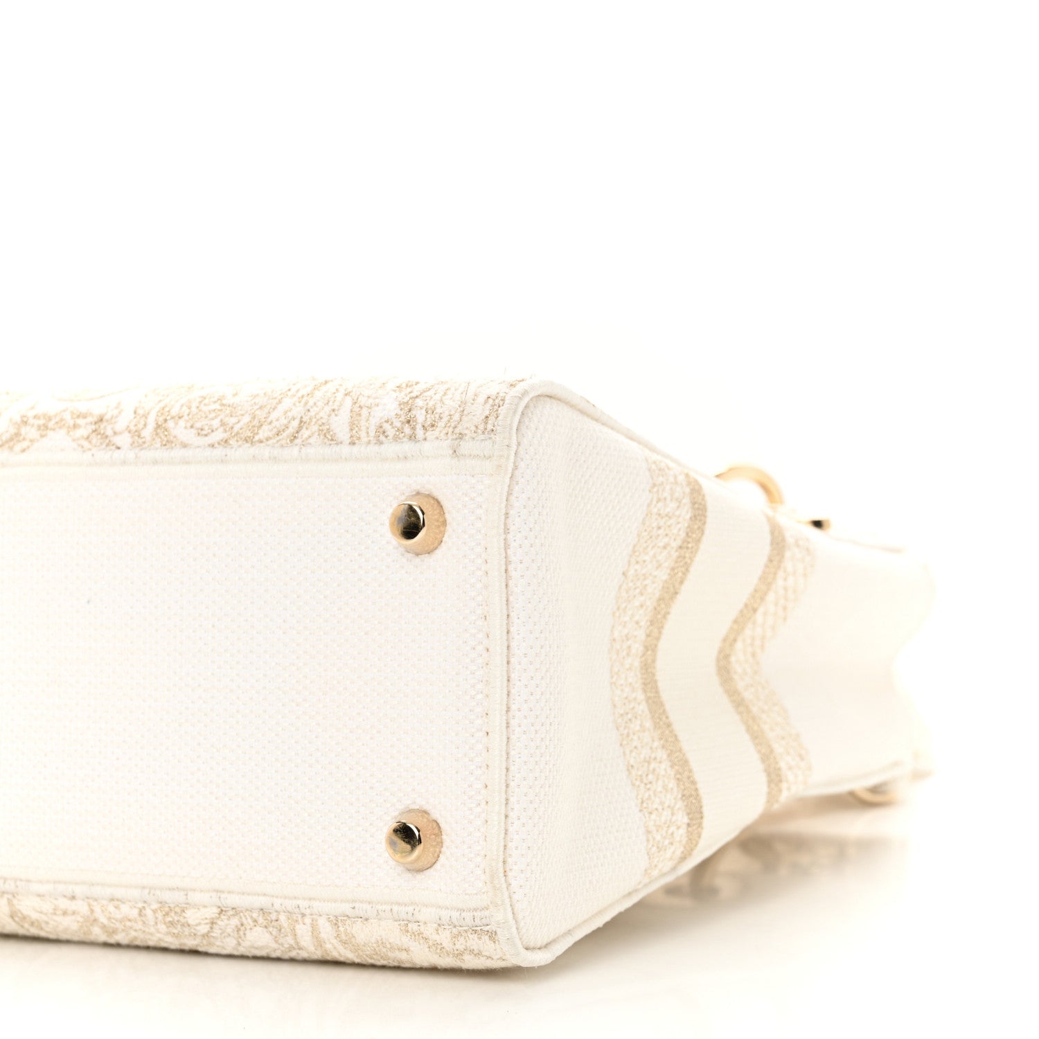 Christian Dior Canvas Around The World Stella Embroidered Medium Lady D-Lite White Gold 8 of 8