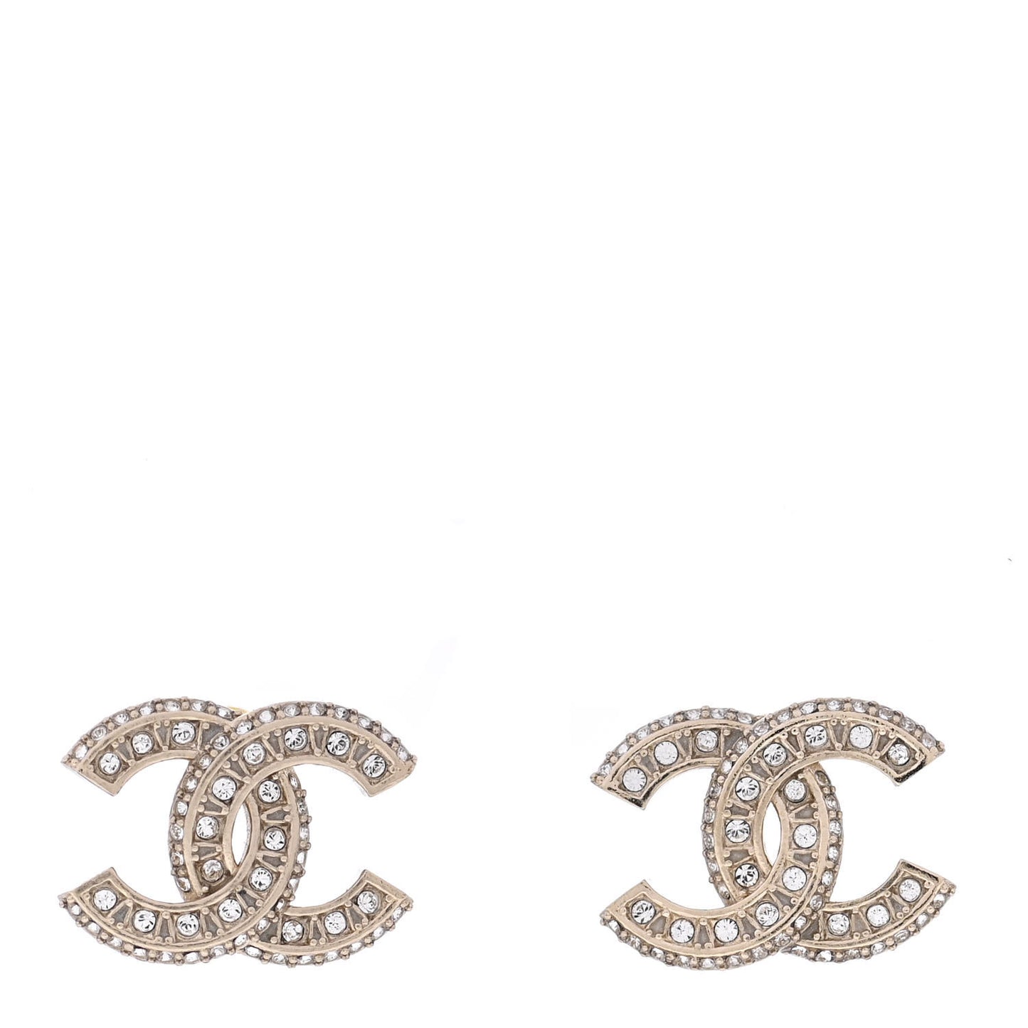Crystal Timeless CC Earrings Light Gold