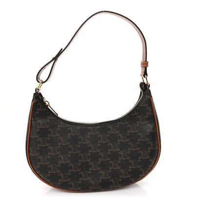 Celine Triomphe Canvas Calfskin Ava Shoulder Bag Tan 1 of 9